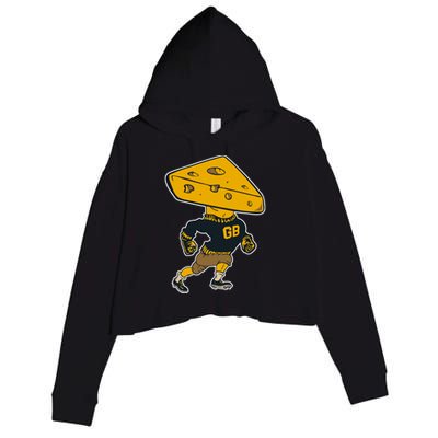 Green Bay Football Mascot Cheese Man Crop Fleece Hoodie