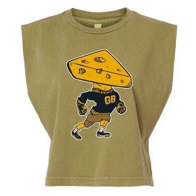 Green Bay Football Mascot Cheese Man Garment-Dyed Women's Muscle Tee