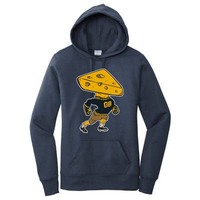 Green Bay Football Mascot Cheese Man Women's Pullover Hoodie