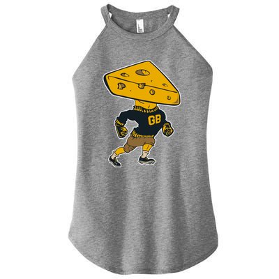 Green Bay Football Mascot Cheese Man Women’s Perfect Tri Rocker Tank