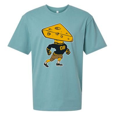 Green Bay Football Mascot Cheese Man Sueded Cloud Jersey T-Shirt