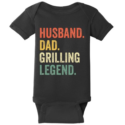 Grilling BBQ Father Funny Husband Grill Dad Legend Vintage Baby Bodysuit