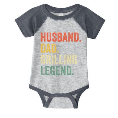 Grilling BBQ Father Funny Husband Grill Dad Legend Vintage Infant Baby Jersey Bodysuit