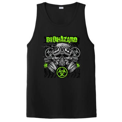 Green BioHazard Face Mask Funny Halloween PosiCharge Competitor Tank