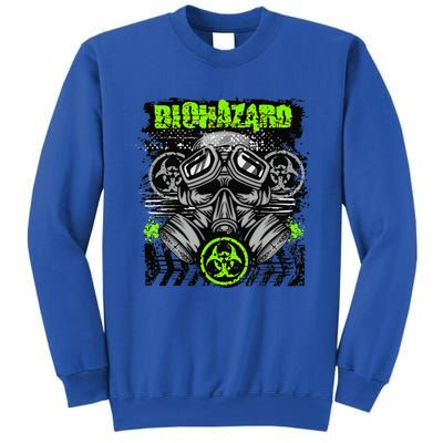 Green BioHazard Face Mask Funny Halloween Sweatshirt