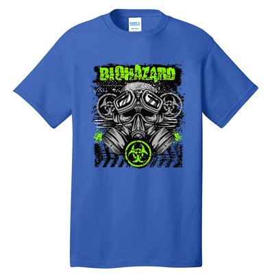 Green BioHazard Face Mask Funny Halloween Tall T-Shirt