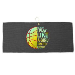 Girls Basketball Funny Gift Large Microfiber Waffle Golf Towel