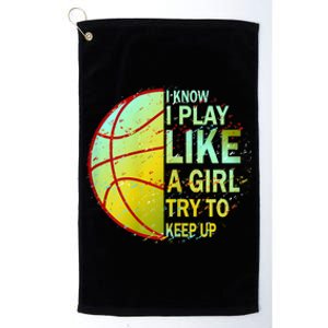 Girls Basketball Funny Gift Platinum Collection Golf Towel