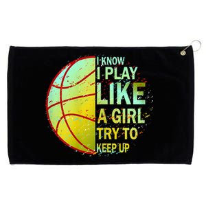 Girls Basketball Funny Gift Grommeted Golf Towel