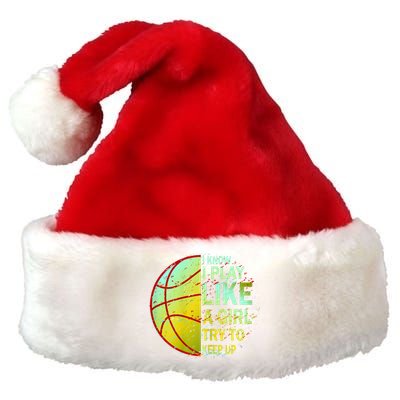 Girls Basketball Funny Gift Premium Christmas Santa Hat