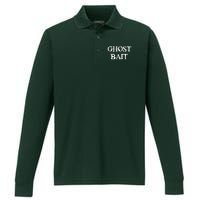 Ghost Bait Funny Paranormal Ghost Hunting Scary Halloween Performance Long Sleeve Polo