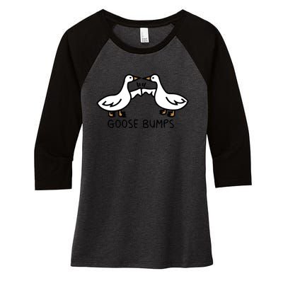 Goose Bump funny animal lover Women's Tri-Blend 3/4-Sleeve Raglan Shirt