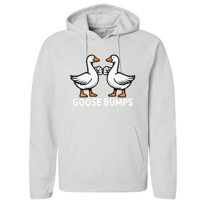 Goose Bumps Funny Pun Bff Goose Geese Humor Performance Fleece Hoodie