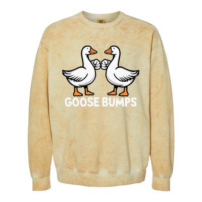 Goose Bumps Funny Pun Bff Goose Geese Humor Colorblast Crewneck Sweatshirt