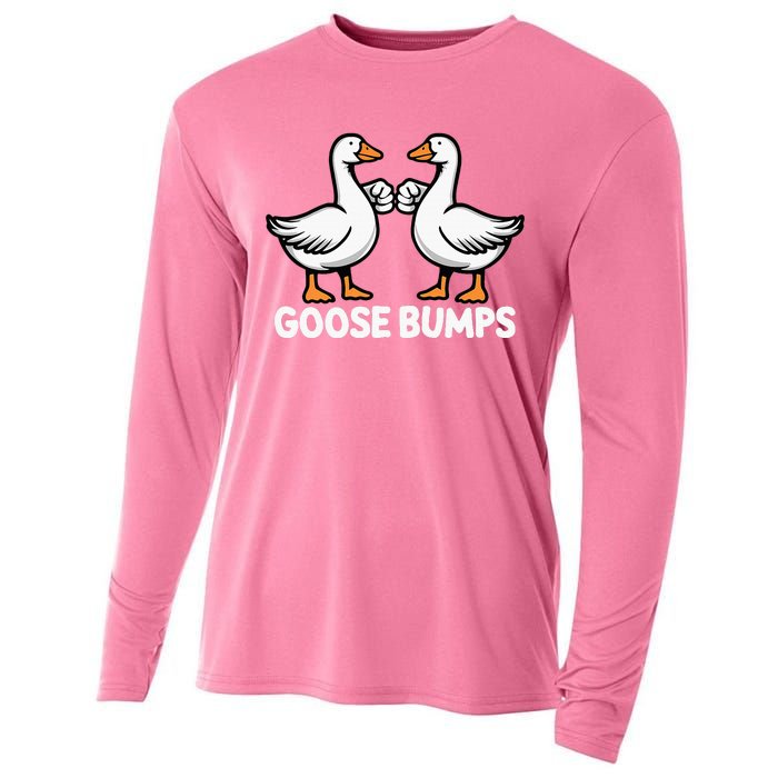 Goose Bumps Funny Pun Bff Goose Geese Humor Cooling Performance Long Sleeve Crew