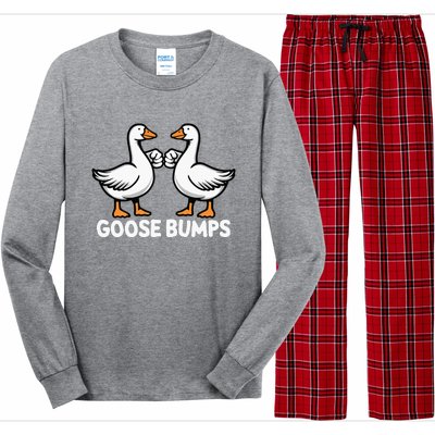 Goose Bumps Funny Pun Bff Goose Geese Humor Long Sleeve Pajama Set