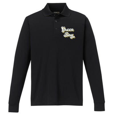 Green Bay Football Performance Long Sleeve Polo