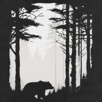 Graphic Bear Forest Wildlife Silhouette Mist Wilderness Cool Comfort Performance Bucket Hat