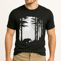Graphic Bear Forest Wildlife Silhouette Mist Wilderness Cooling Performance Crew T-Shirt
