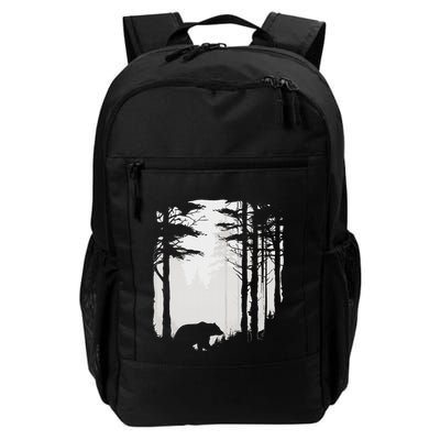 Graphic Bear Forest Wildlife Silhouette Mist Wilderness Backpack