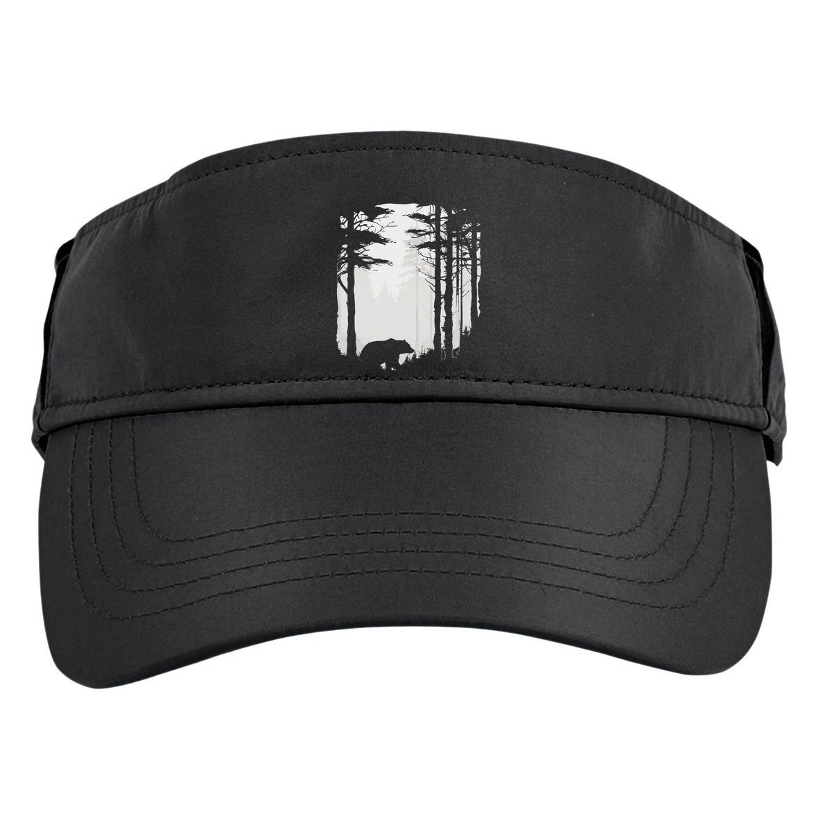 Graphic Bear Forest Wildlife Silhouette Mist Wilderness Adult Drive Performance Visor