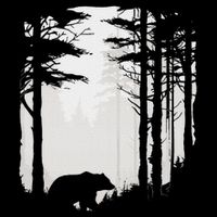 Graphic Bear Forest Wildlife Silhouette Mist Wilderness Baby Bodysuit