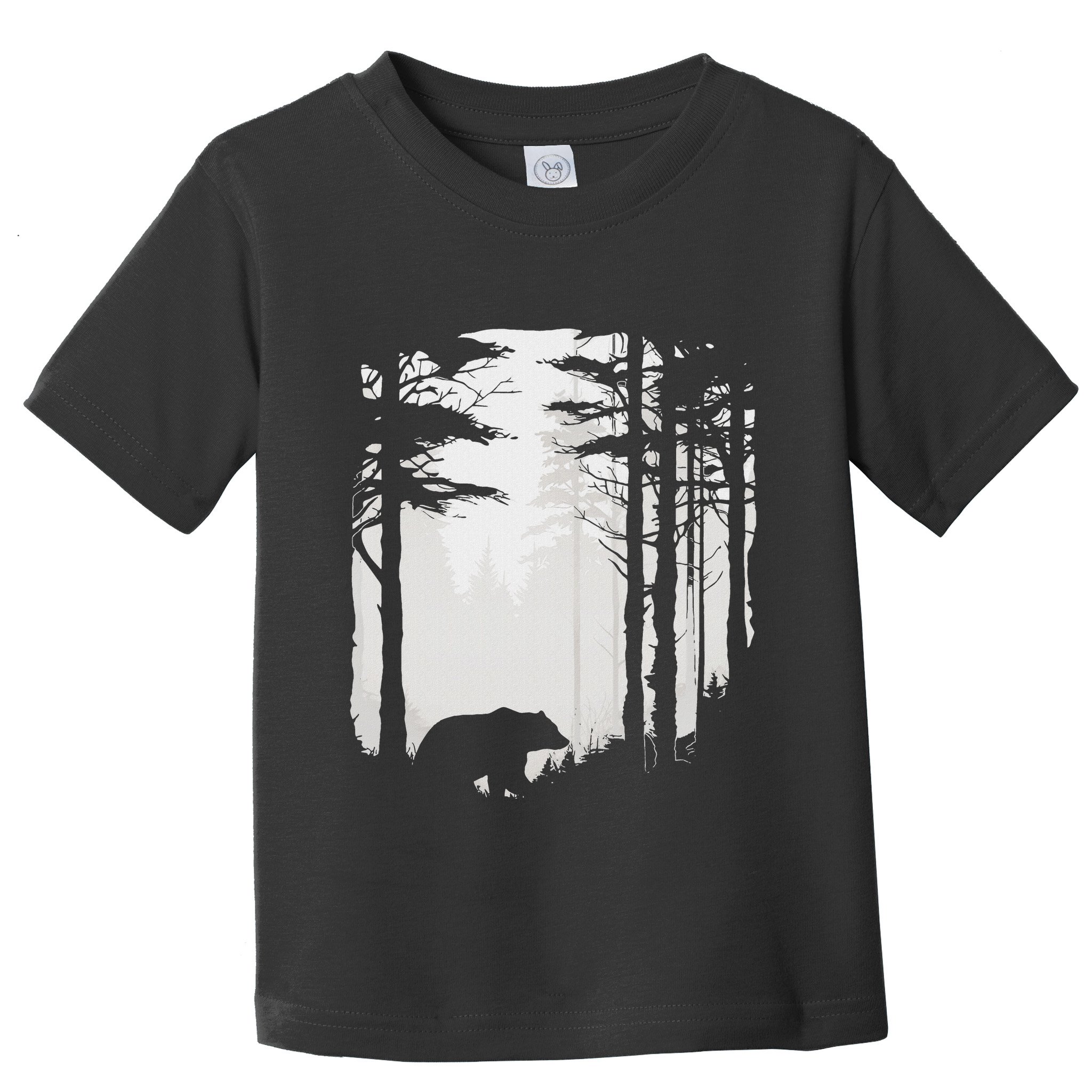Graphic Bear Forest Wildlife Silhouette Mist Wilderness Toddler T-Shirt