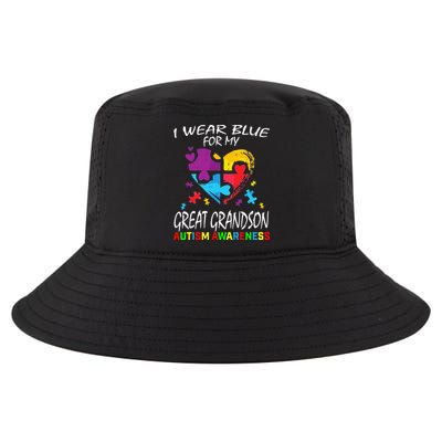 Grandma Blue For My Great Grandson Autism Support Cool Comfort Performance Bucket Hat