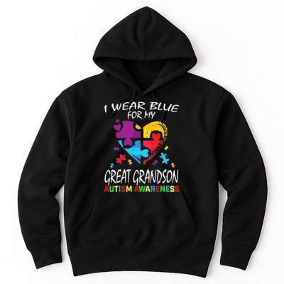 Grandma Blue For My Great Grandson Autism Support Hoodie