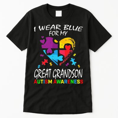 Grandma Blue For My Great Grandson Autism Support Tall T-Shirt