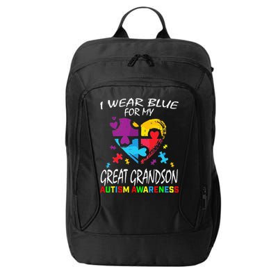 Grandma Blue For My Great Grandson Autism Support City Backpack