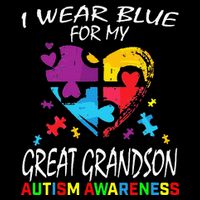 Grandma Blue For My Great Grandson Autism Support Drawstring Bag