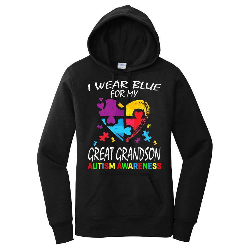 Grandma Blue For My Great Grandson Autism Support Women's Pullover Hoodie