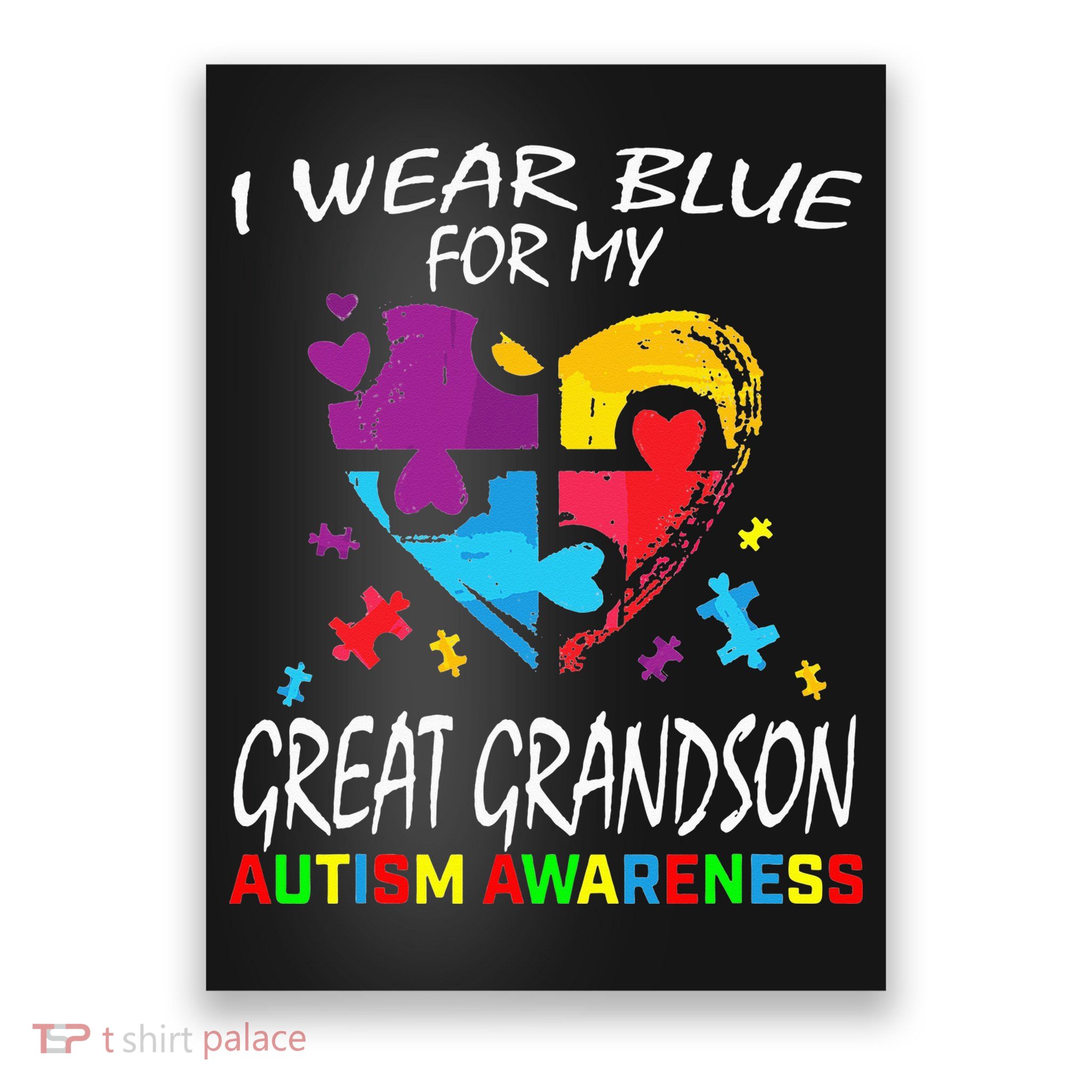 Grandma Blue For My Great Grandson Autism Support Poster