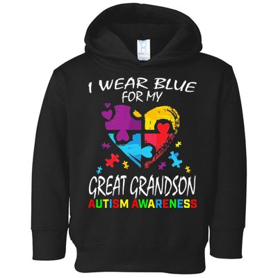 Grandma Blue For My Great Grandson Autism Support Toddler Hoodie