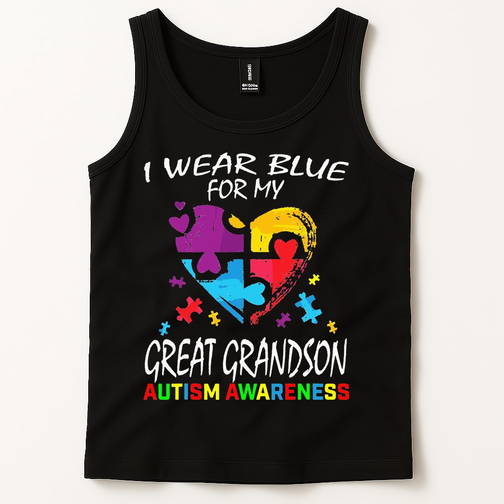 Grandma Blue For My Great Grandson Autism Support Tank Top