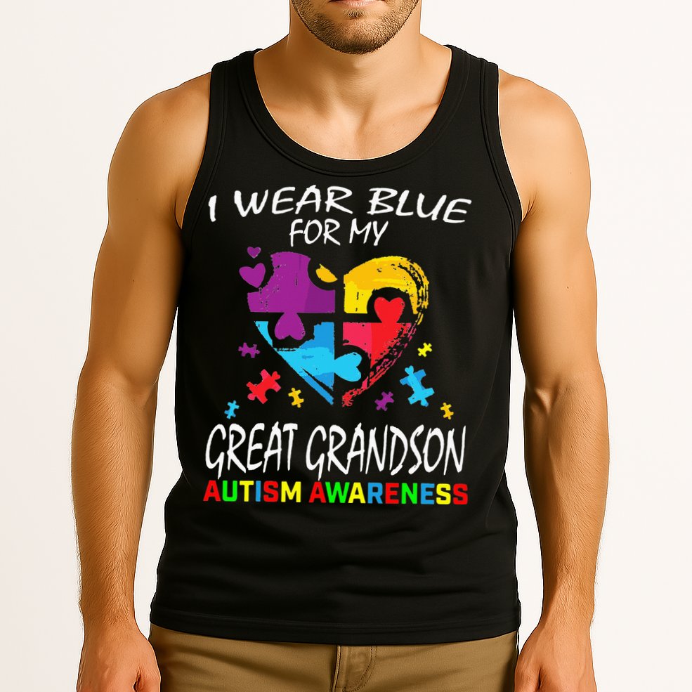Grandma Blue For My Great Grandson Autism Support Tank Top
