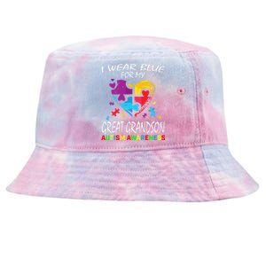 Grandma Blue For My Great Grandson Autism Support Tie-Dyed Bucket Hat