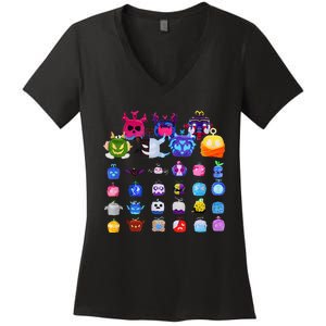 Game Blox Fruits Women's V-Neck T-Shirt