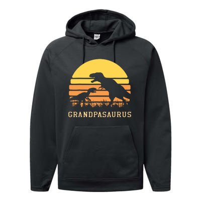 Grandpasaurus Best Grandpa Ever Grandparent Dino Lover Performance Fleece Hoodie