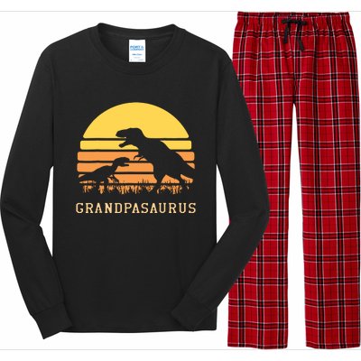 Grandpasaurus Best Grandpa Ever Grandparent Dino Lover Long Sleeve Pajama Set