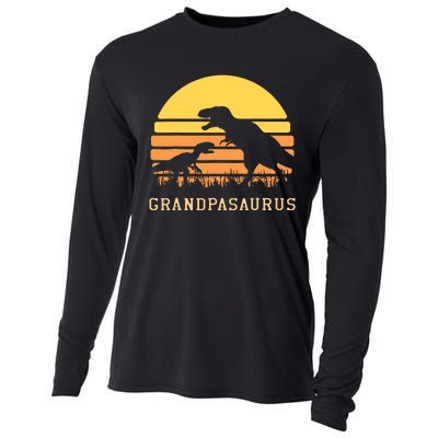 Grandpasaurus Best Grandpa Ever Grandparent Dino Lover Cooling Performance Long Sleeve Crew