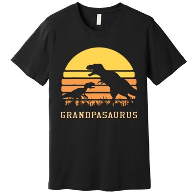 Grandpasaurus Best Grandpa Ever Grandparent Dino Lover Premium T-Shirt