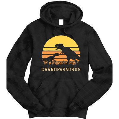 Grandpasaurus Best Grandpa Ever Grandparent Dino Lover Tie Dye Hoodie