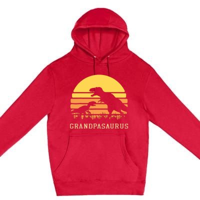 Grandpasaurus Best Grandpa Ever Grandparent Dino Lover Premium Pullover Hoodie