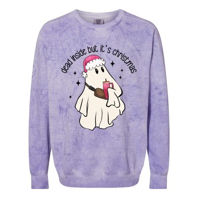 Groovy Boojee Ghost Dead Inside But Its Christmas Holiday Gift Colorblast Crewneck Sweatshirt