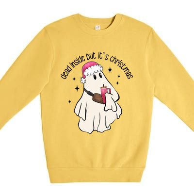 Groovy Boojee Ghost Dead Inside But Its Christmas Holiday Gift Premium Crewneck Sweatshirt