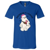 Groovy Boojee Ghost Dead Inside But Its Christmas Holiday Gift V-Neck T-Shirt