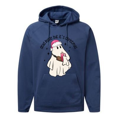 Groovy Boojee Ghost Dead Inside But Its Christmas Holiday Gift Performance Fleece Hoodie