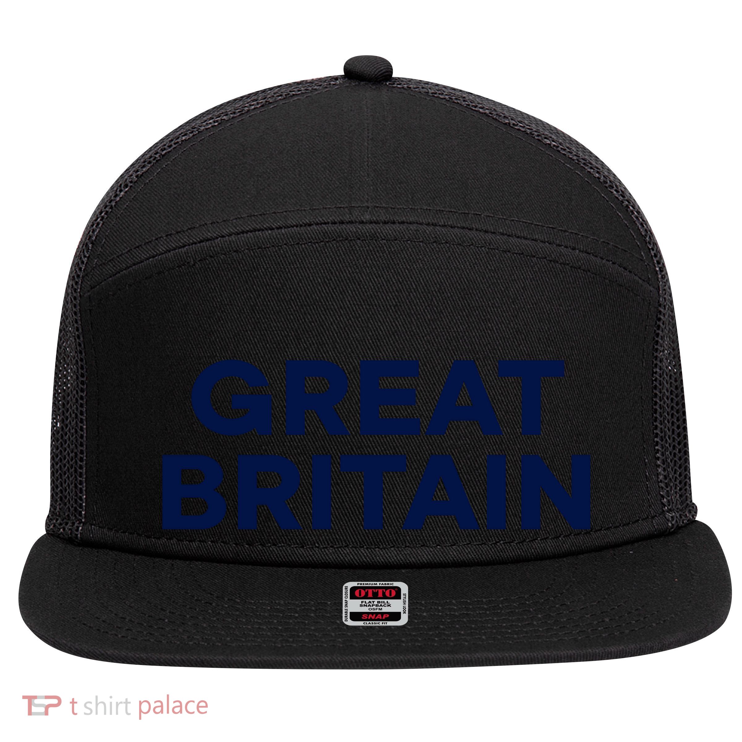 Great Britain 7 Panel Mesh Trucker Snapback Hat